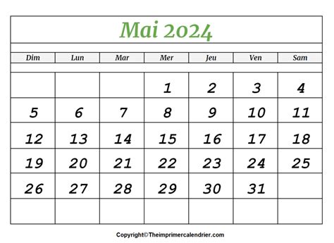 Imprimer Calendrier Mai 2024 Gratuit Image To U