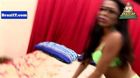 Tgirl Latina Sensually Pulling Her Cock