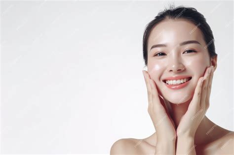 Premium Photo | Asian beauty cosmetic skincare model white background