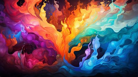 Premium Photo Colorful Background With Cool Rainbow Paint Splashes