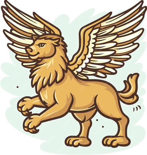 premium vector mythical creature griffin vector illustration icon