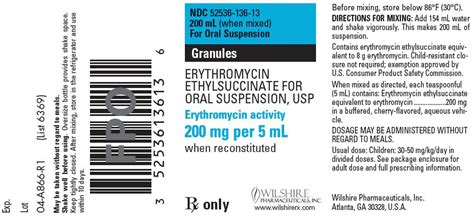 Erythromycin Oral Suspension Fda Prescribing Information Side