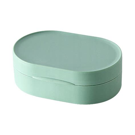 Travel Soap Case Soap Holder Soap Dish With Lid Container Green