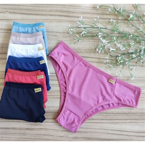 KIT Calcinha Tangão Lingerie Conforto Lisa Shopee Brasil