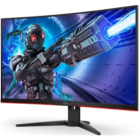 AOC C32G2ZE BK Gaming Monitor 80 Cm 32 Zoll Schwarz Rot FullHD VA