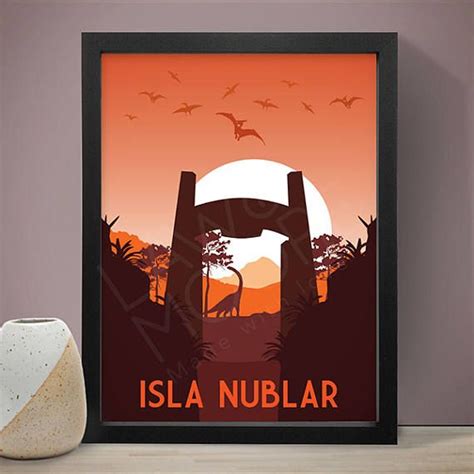 Isla Nublar Jurassic Park Travel Print Travel Poster Movie Poster