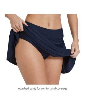 Women S High Waisted Swim Skirt Bikini Tankini Bottom With Side Pocket Navy Cx Cglxz