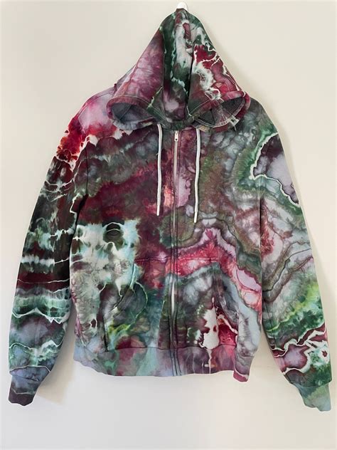 Womens L Ice Dye Zip Hoodie Tie Dye Zip Hoodie Geode Tie Etsy