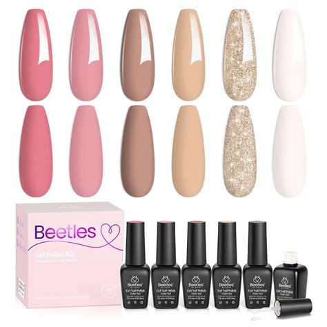 Amazon Beetles Gel Polish Pink Nude Neutral Gel Nail Polish Kit With In Builder