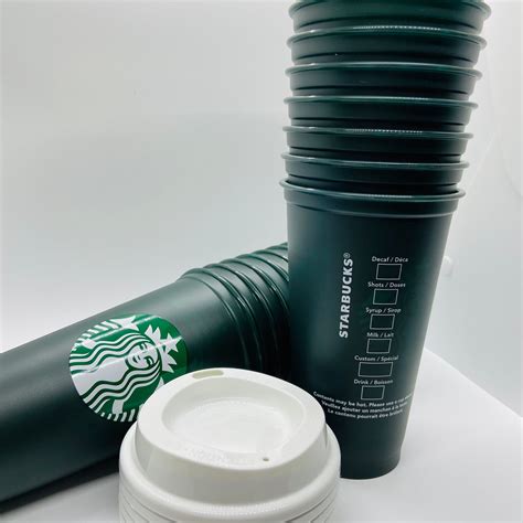 Starbucks Reusable Green Hot Cup Plain Oz Starbucks Hot Etsy