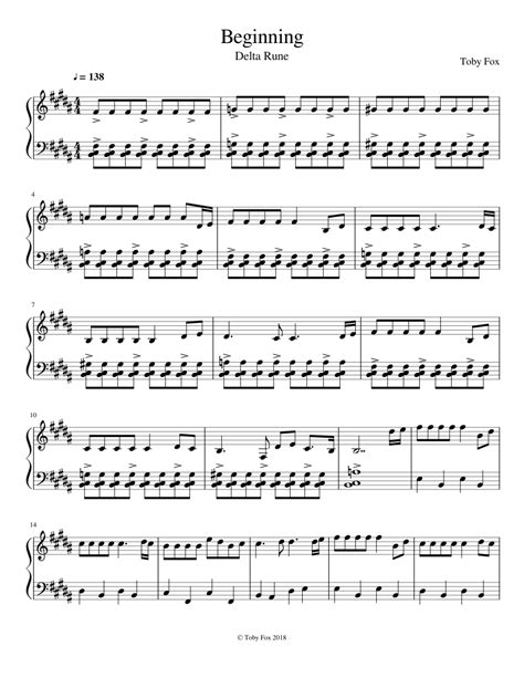 Beginning Deltarune Sheet Music For Piano Solo