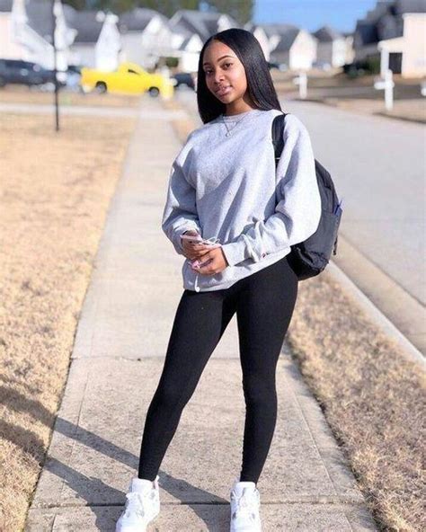 School Baddie Outfits Black Girls Casual Wear Winter Clothing On