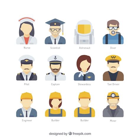 Premium Vector Profession Avatar Pack