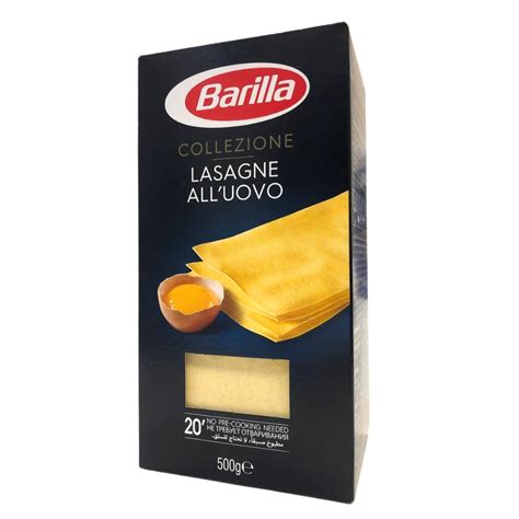Макароны BARILLA Specialita Lasagne, листы лазаньи с яйцом, 500 г, 15 ...