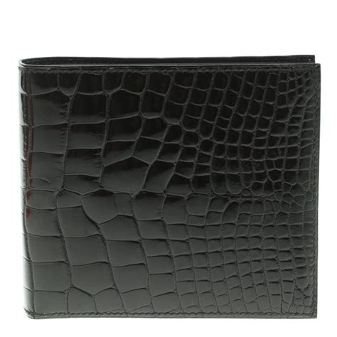 Hermes Black Alligator Bi Fold Wallet Hermes | The Luxury Closet