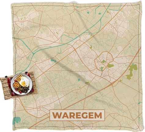 Picknickkleed Buitenkleed Plattegrond Vintage Kaart