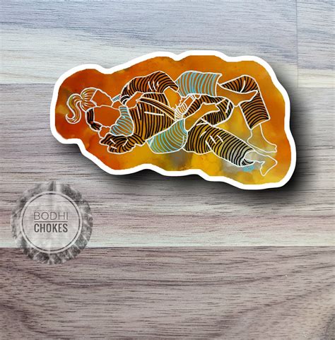 Rear Naked Choke Sticker Bjj Artsy Decal Jujitsu Vinyl Etsy