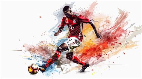 Dynamic Hot Football Player Concept Handdrawn Vector Illustration Premium AI Generated Vector
