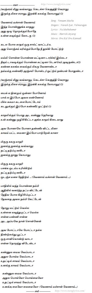 Mariamman Thalattu English Lyrics Nsavista