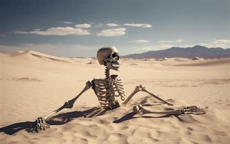 Premium Photo A Skeleton In The Desert Is Sitting In The Sand