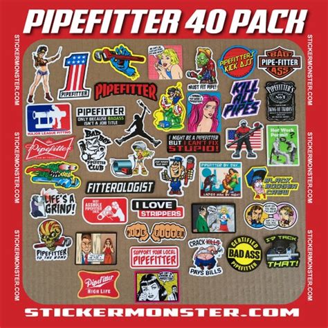 Pipefitter Welder Hard Hat Stickers 40 Total Hardhat Sticker Etsy