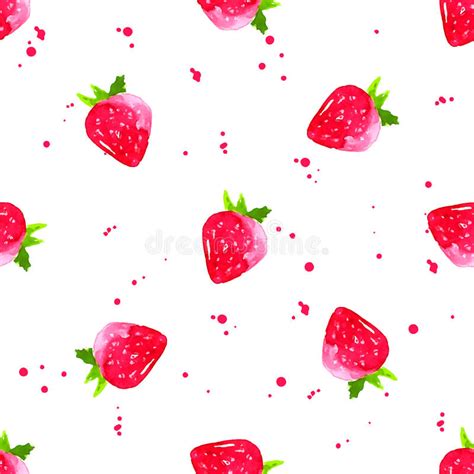 Fondo De La Fresa Modelo Inconsútil Con Las Fresas Rojas Ilustración