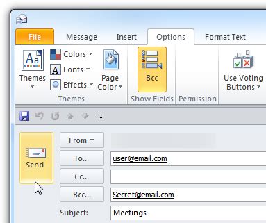 How To Use Bcc Blind Carbon Copy In Outlook 2010