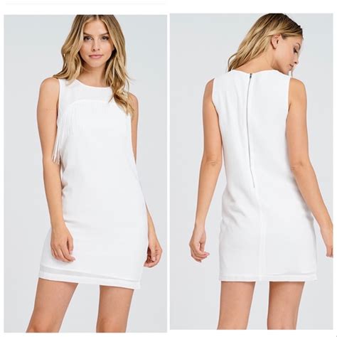 Naked Zebra Dresses Naked Zebra White Fringe Dress Nwt Poshmark