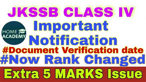 Jkssb Class Iv Document Verification And Important Information By Home