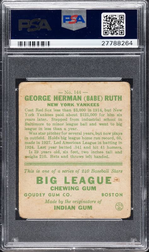 R Goudey Babe Ruth REA Archive