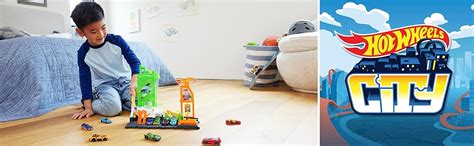 Amazon Hot Wheels City Track Set Super Recharge Fuel Station Playset With Ev Chargers