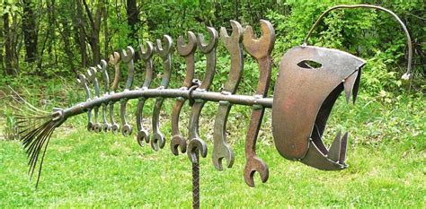 Gone Coastal Found Object Metal Fish Garden By Swimminwitdafishes 425