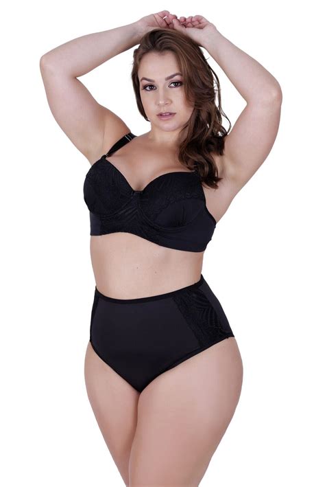 Comprar Conjunto de lingerie Plus Size Rendado Romântico Cós Alto Terra e Mar Modas