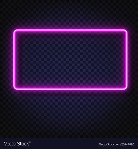 Neon Light Rectangular Banner Neon Light Vector Image