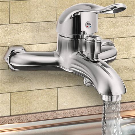 Xueqin Chrome Polished Wall Mounted Bathroom Faucet Mixer Tap Bath Tub