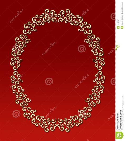 Vintage Oval Swirl Frame Stock Illustration Illustration Of