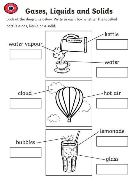 Year 2 Solid,liquid and gas worksheet | Solid liquid gas, Science ...