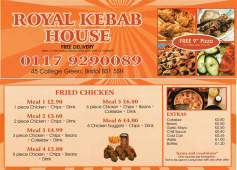 Royal Kebab House Kebab Takeaway On College Green Bristol Everymenu