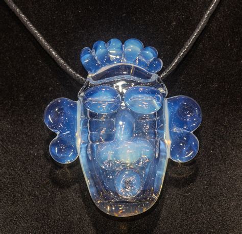 Glass Tiki Pendant Sculpted Moai Necklace Tiki Bar Jewelry Accessories