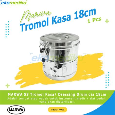 Jual Tromol Kasa 18cm Dressing Drum Dressing Jar 18 Cm Steinless