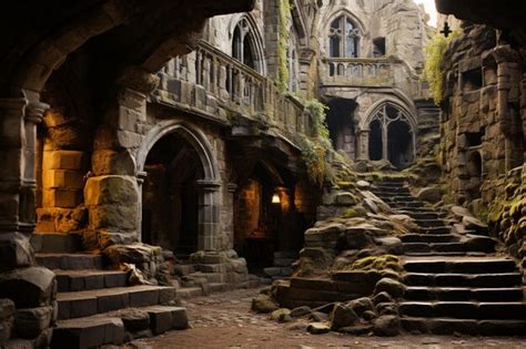 church   underground crypt entrance premium ai generated image