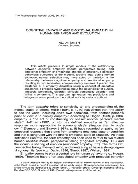 Smith 2006 | PDF | Empathy | Autism Spectrum