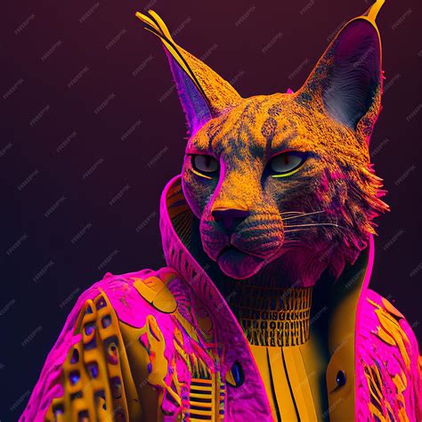 Premium Ai Image Neon Animals Animal Bright Suit Outfit
