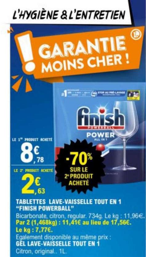 Promo Tablettes Lave Vaisselle Tout En Finish Powerball Chez E