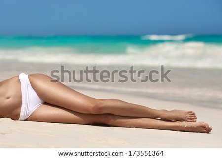 Sexy Suntan Bikini Woman Legs Relaxing Stock Photo Shutterstock
