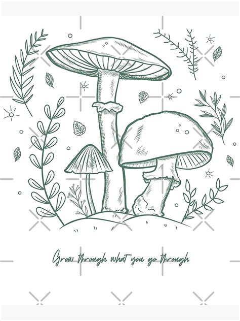 Cottagecore Mushroom Goblincore Aesthetic Dark Academia Poster By