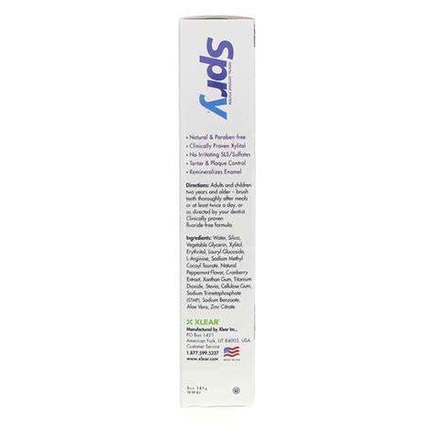 Spry Xylitol Toothpaste Fluoride Free, Xlear