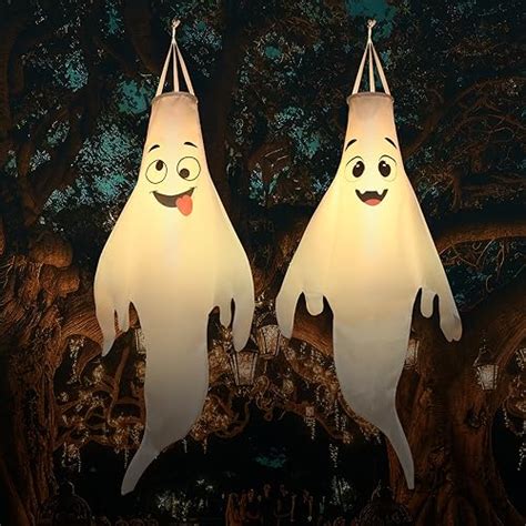 Halloween Decorations Outdoor Hanging Ghost Windsocks For Trees With