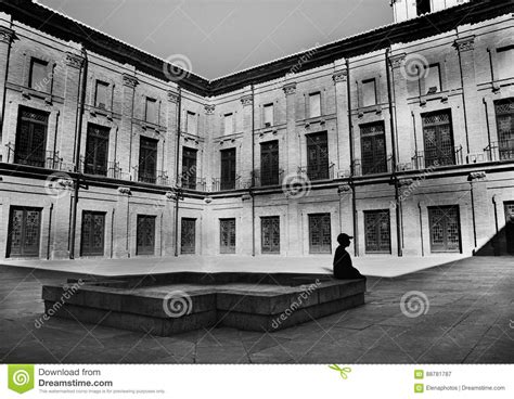 Inner Courtyard Of Royal Monastery El Puig Spain Editorial Photography