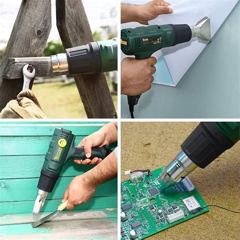 Heat Gun 1500W Professional Electric Hot Air Gun Variable Temperature Control 3 Temp Settings 4